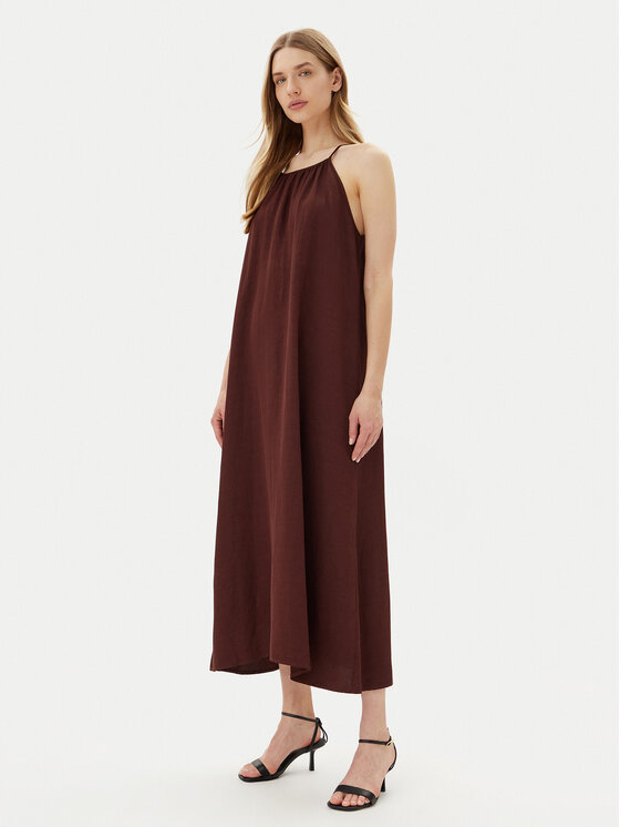 ViCOLO ViCOLO Poletna obleka Abito TD0757 Rjava Regular Fit