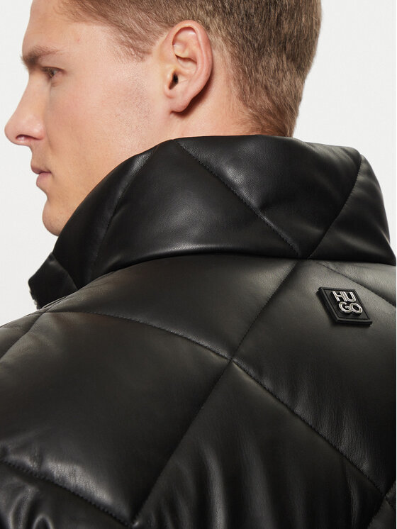 HUGO HUGO Kurtka z imitacji skóry Borin2441 50524237 Czarny Slim Fit