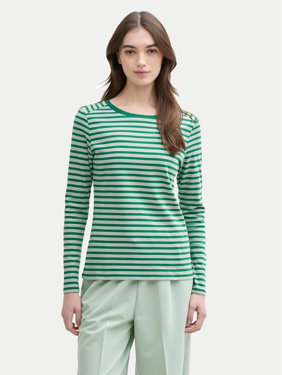 Tom Tailor Denim Blusa 1043085 Verde Regular Fit, taglia : L