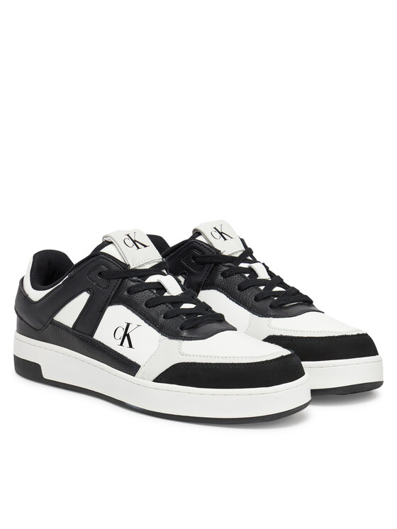 Calvin Klein Jeans Calvin Klein Jeans Laisvalaikio batai Basket Cup Low Laceup Lth Mix YM0YM01308 Balta