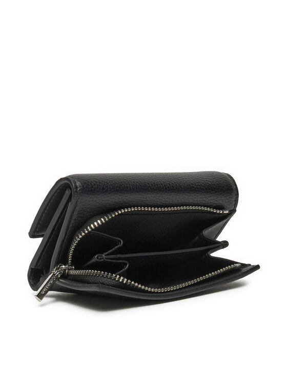 Calvin Klein Calvin Klein Portofel Mic de Damă Ck Plaque Small Trifold W/Zip K60K612834 Negru