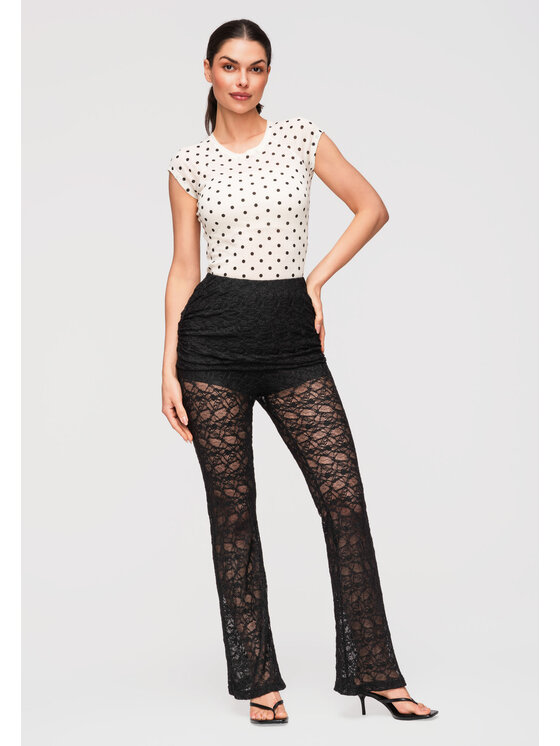 Ombre Ombre Spodnie materiałowe OW-PA-E0010 Czarny Slim Fit