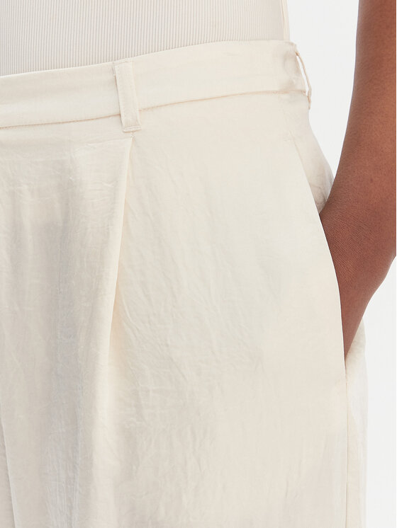 Marella Marella Spodnie palazzo Formato 2613131035 Écru Wide Leg