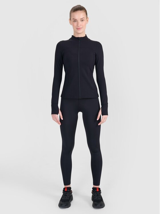 4F 4F Bluza techniczna 4FWSS25TFSWF466-20S Czarny Slim Fit