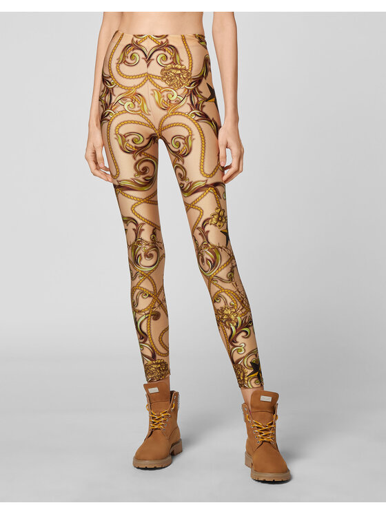 PHILIPP PLEIN PHILIPP PLEIN Legginsy 2309 Beżowy Skin Tight Fit