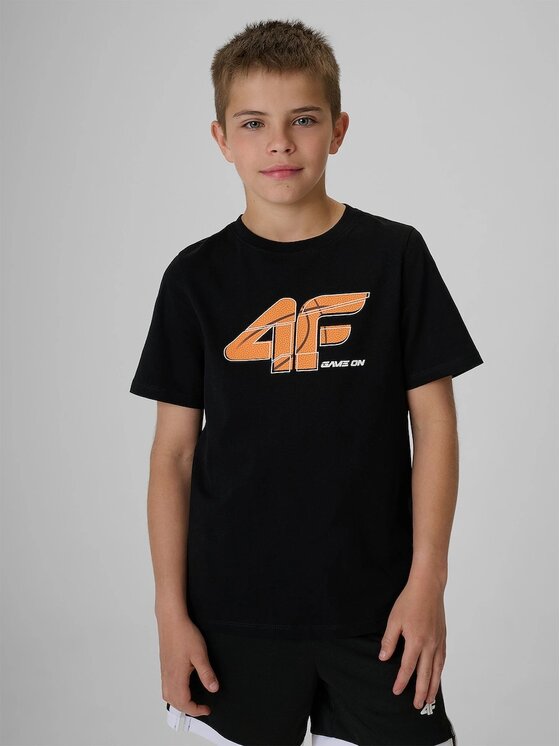 4F 4F T-Shirt 4FJRAW26TTSHM4347-20S Černá Regular Fit