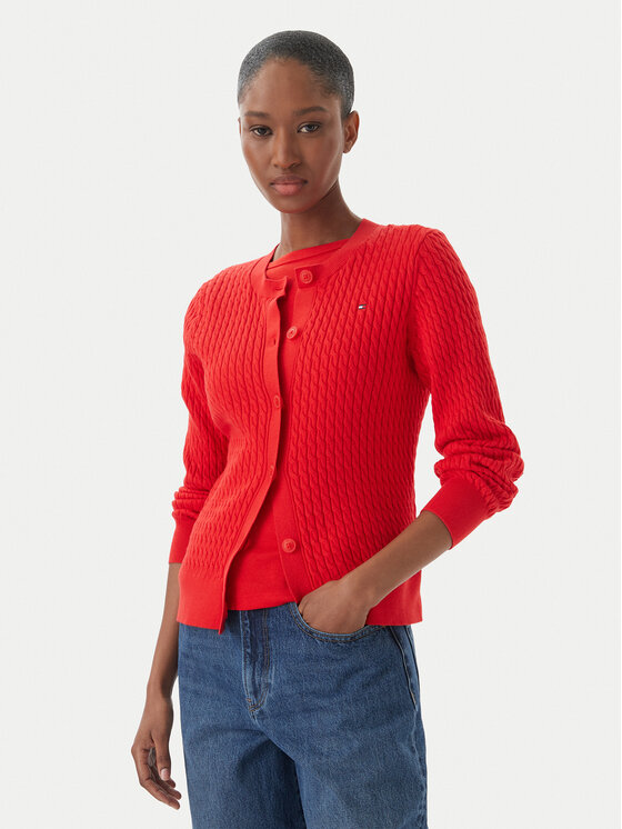 Tommy Hilfiger Cardigan WW0WW43329 Roșu Regular Fit