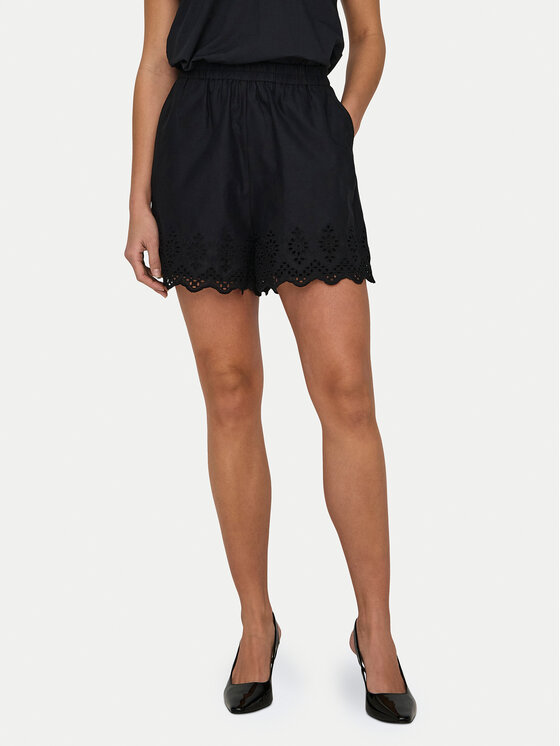 ONLY ONLY Šortky z materiálu Lou 15313167 Černá Loose Fit