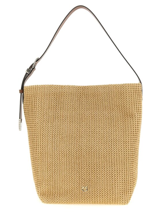 PINKO PINKO Torebka Beige Cowhide Shoulder Beżowy
