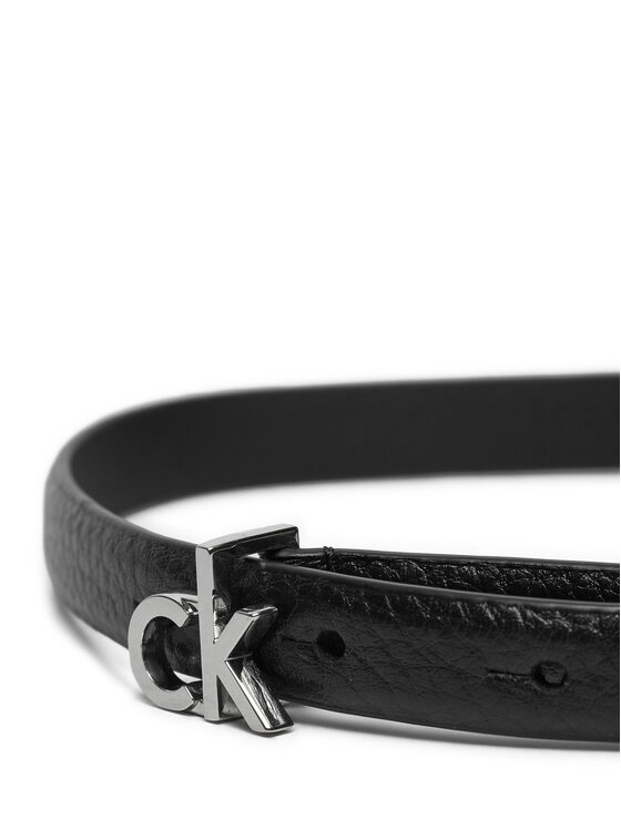 Calvin Klein Calvin Klein Pasek Damski Ck Thin Belt 1.5cm Pebble K60K612858 Czarny