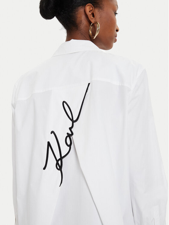 KARL LAGERFELD KARL LAGERFELD Πουκάμισο 245W1603 Λευκό Relaxed Fit