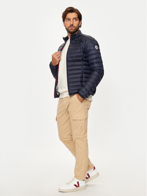 Jott Jott Geacă din puf Mat P000MDOW02 Bleumarin Slim Fit