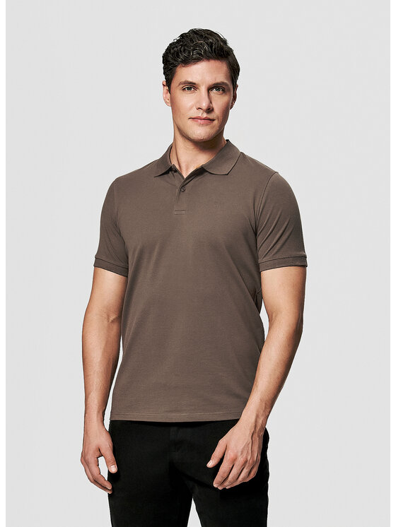 Pako Lorente Pako Lorente Polo P26SF-TX-001 Brązowy Classic Fit