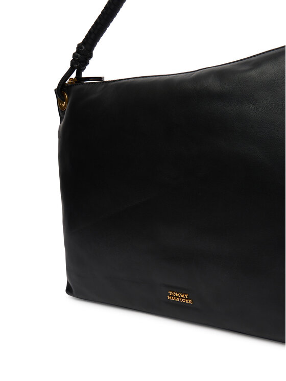 Tommy Hilfiger Tommy Hilfiger Дамска чанта Th Statement Leather Bag AW0AW18621 Черен