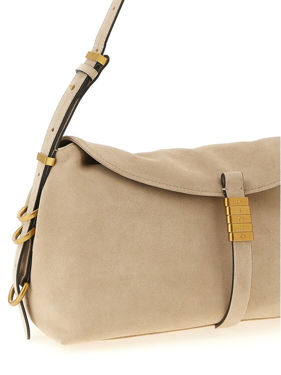 PINKO PINKO Torebka Beige Cowhide Shoulder Beżowy