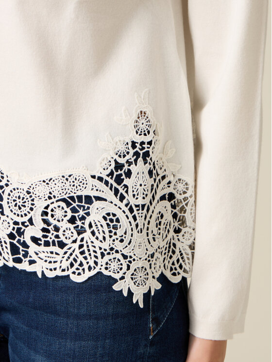 Oltre Oltre Maglione M031J005333N021 Bianco Regular Fit