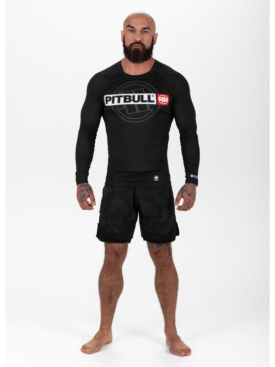 PITBULL PITBULL Longsleeve Hilltop Sports Czarny Slim Fit