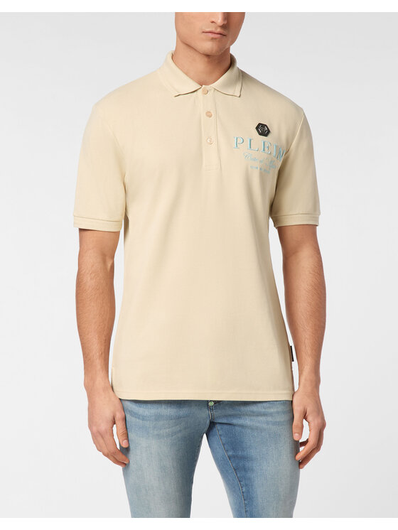 PHILIPP PLEIN PHILIPP PLEIN Polo 24693 Beżowy Slim Fit
