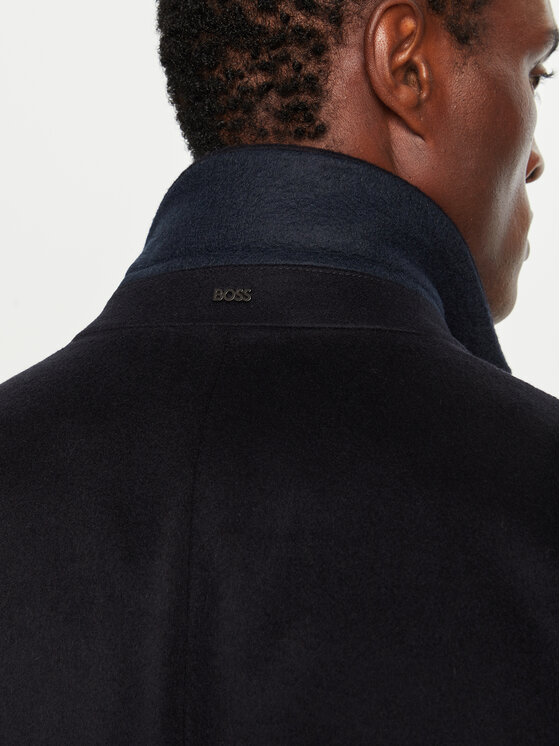BOSS Boss Gyapjú kabát H-Hyde 50525739 Sötétkék Slim Fit