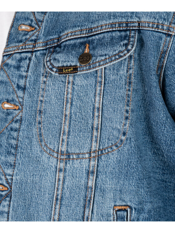 Lee Lee Kurtka jeansowa SHERPA JACKET Niebieski Regular Fit