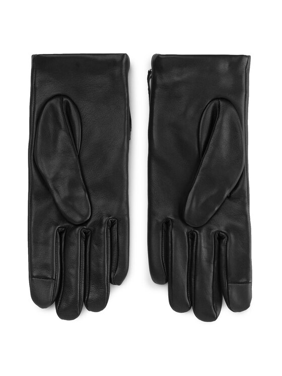 Tommy Hilfiger Tommy Hilfiger Mănuși de Damă Corporate Detail Leather Gloves AW0AW07190 Negru