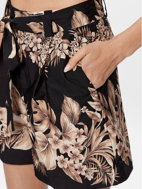 TWINSET TWINSET Šortky z materiálu 231TT2503 Černá Relaxed Fit