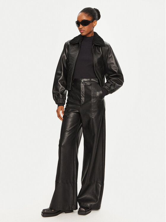 Serge Pariente Serge Pariente Giacca di pelle Audrey Nero Relaxed Fit