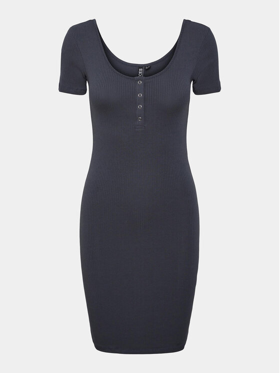 Pieces Každodenné šaty Kitte 17146324 Tmavomodrá Slim Fit
