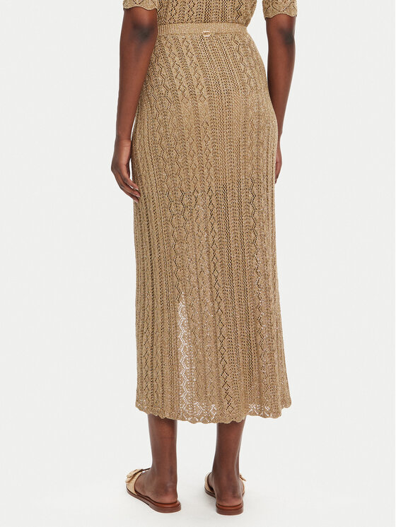 TWINSET TWINSET Midi sukně 251TT3192 Béžová Slim Fit