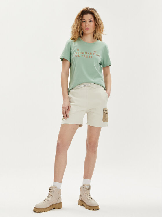 Aeronautica Militare Aeronautica Militare Marškinėliai 241TS2233DJ510 Žalia Regular Fit