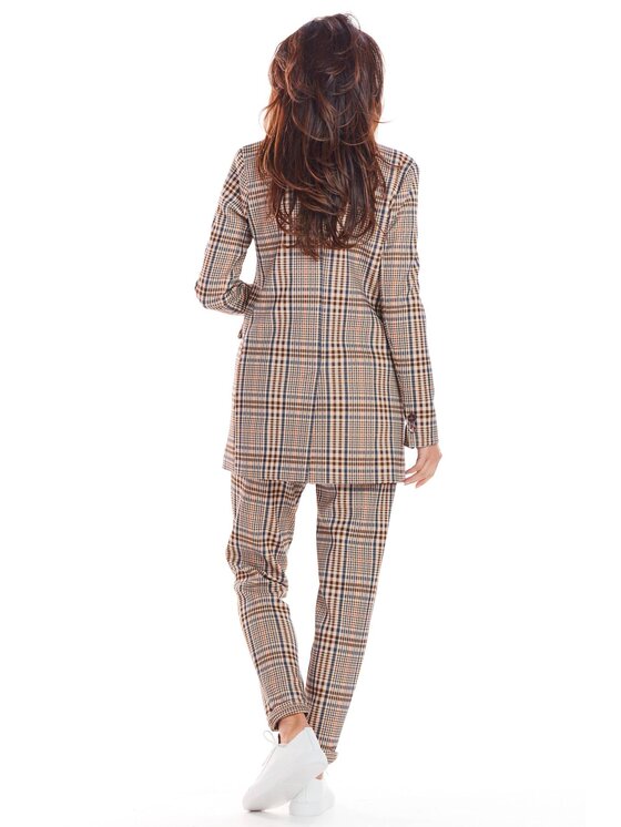 Awama Awama Marynarka A364 Brązowy Basic Fit