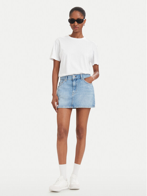 HUGO HUGO Spódnica jeansowa Galanie_2_B 50566145 Niebieski Regular Fit