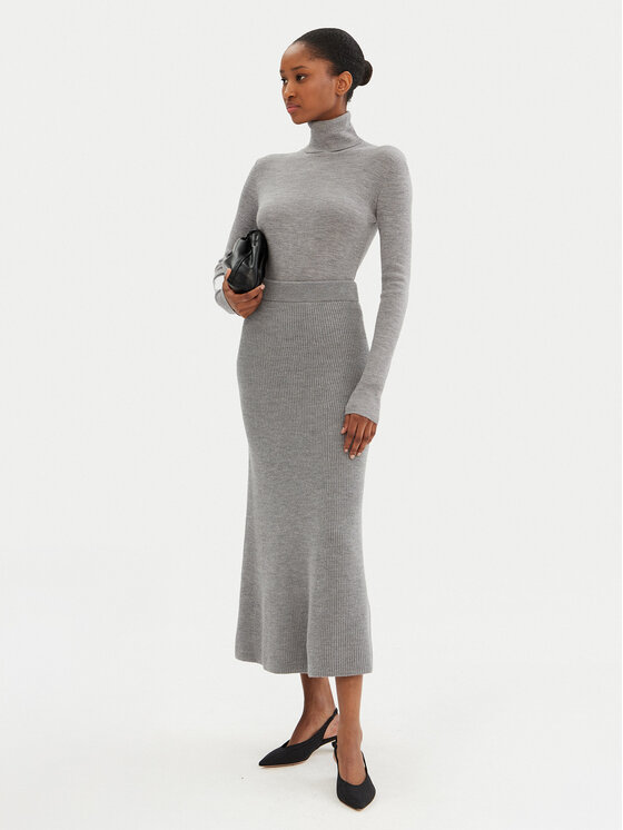 Max Mara Leisure Max Mara Leisure Spódnica midi Agile 2426306028 Szary Regular Fit