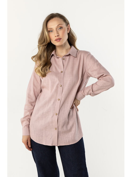 Awama Awama Koszula A768 Różowy Basic Fit