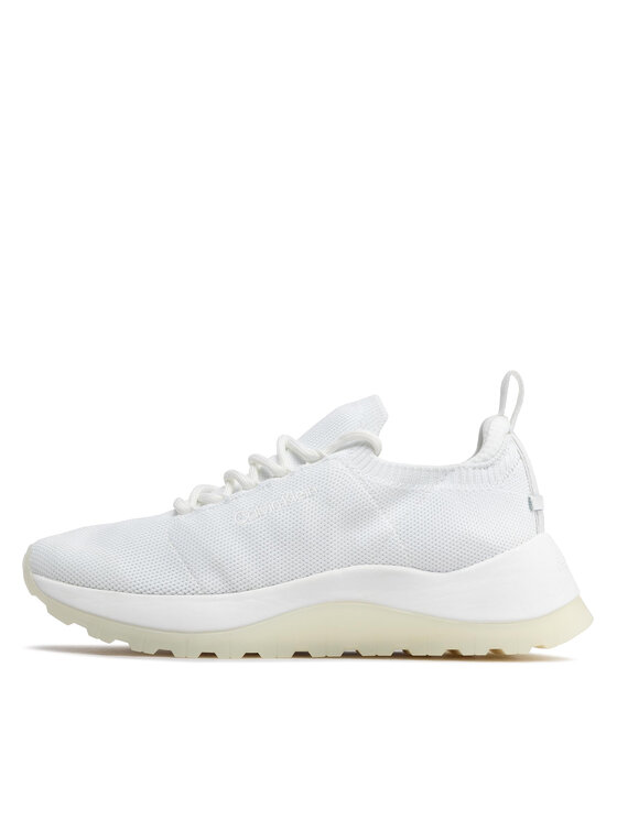 Calvin Klein Calvin Klein Sneakersy 2 Piece Sole Lace-Up-Knit HW0HW01337 Biały