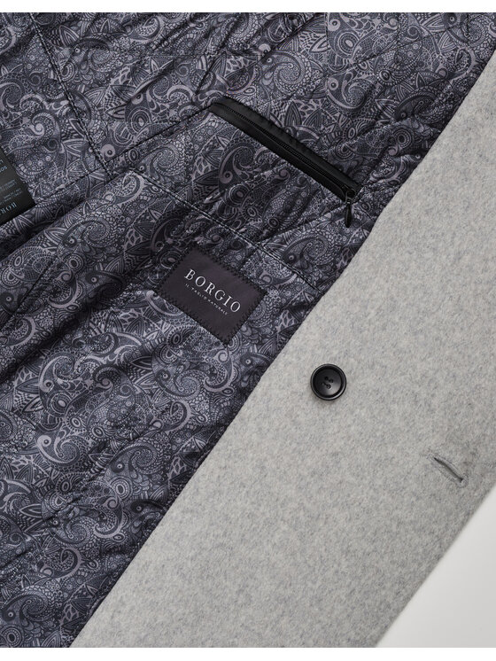 Borgio Borgio Płaszcz zimowy sortino Szary Slim Fit