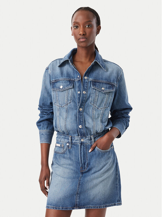 Calvin Klein Jeans Rochie de blugi LV047H779G Albastru Regular Fit