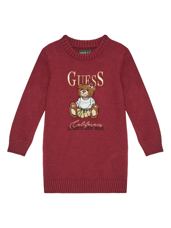 Guess Guess Úpletové šaty K5BK01 Z3GS0 Bordó Regular Fit