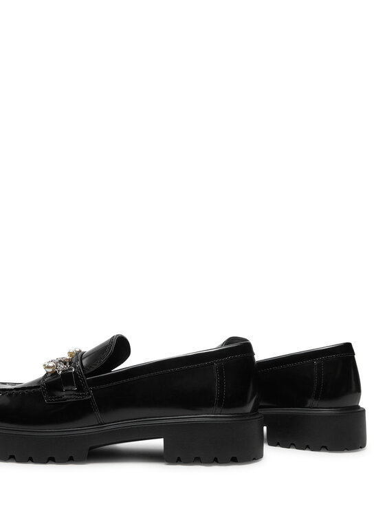 Tory Burch Tory Burch Loaferek Embellished Classic Lug Loafer 165828 Fekete