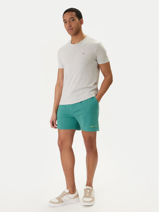 Tommy Jeans Tommy Jeans Sportovní kraťasy Contrast Linear DM0DM22697 Zelená Regular Fit