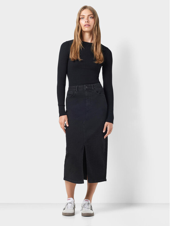 Noisy May Noisy May Spódnica jeansowa Kath 27030078 Czarny Regular Fit