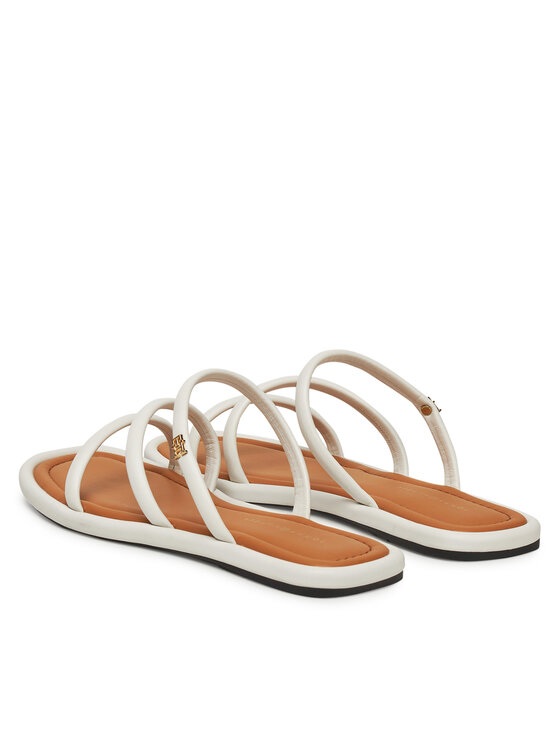 Tommy Hilfiger Tommy Hilfiger Şlapi Strappy Leather Mule FW0FW08939 Alb