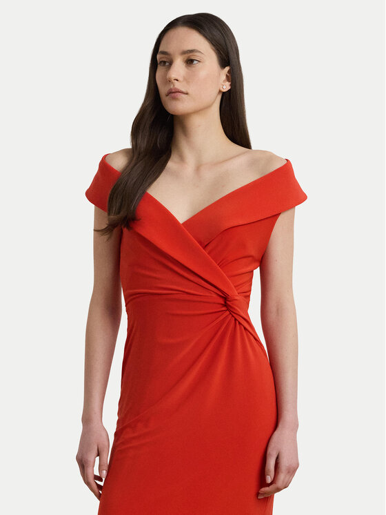 LAUREN RALPH LAUREN LAUREN RALPH LAUREN Sukienka wieczorowa 253863940024 Pomarańczowy Slim Fit