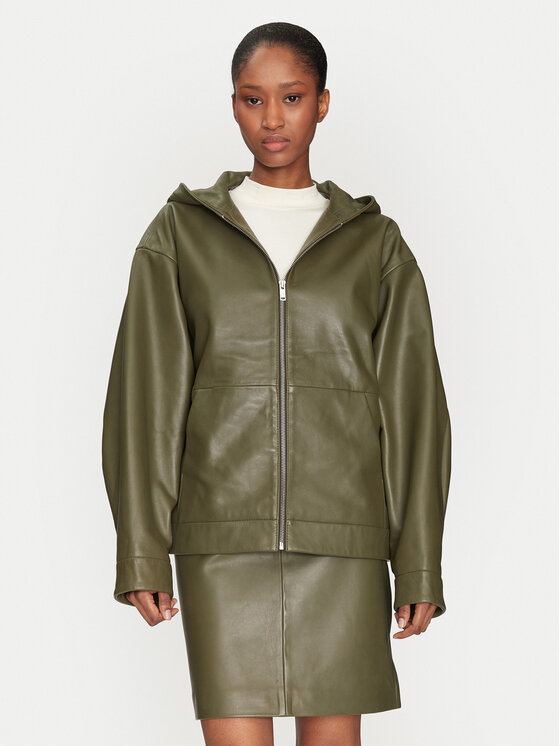 2NDDAY Giacca di pelle 2251512606 190515 Verde Regular Fit, taglia : 40