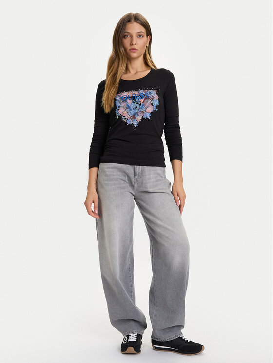 Guess Guess Bluza W5BI74 J1314 Črna Slim Fit