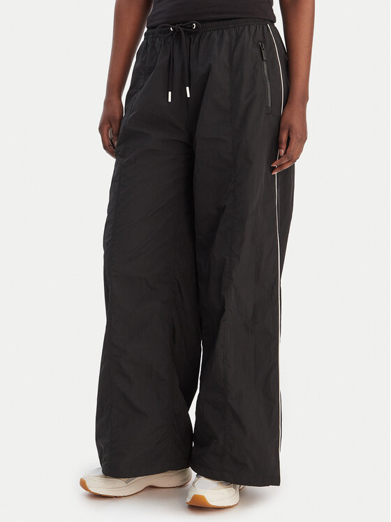Tommy Jeans Pantaloni din material DW0DW22289 Negru Wide Leg