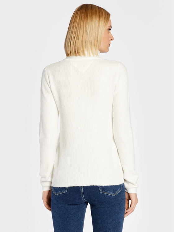 Tommy Jeans Tommy Jeans Dolcevita Signature Rib DW0DW14255 Écru Regular Fit