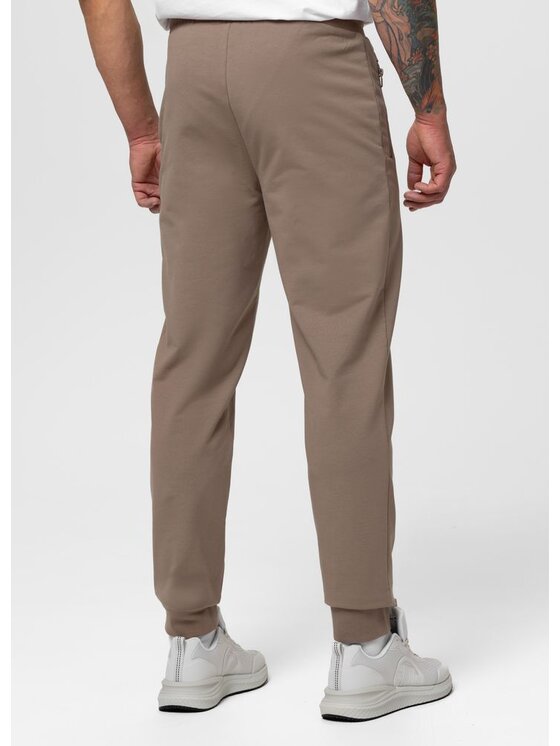 PITBULL PITBULL Spodnie dresowe SMALL LOGO NUGGET Brązowy Regular Fit