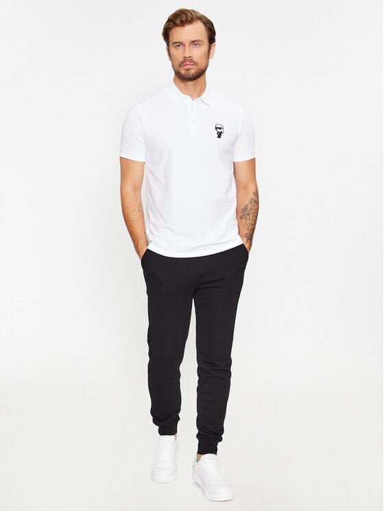 KARL LAGERFELD KARL LAGERFELD Tricou polo 745022 500221 Alb Regular Fit
