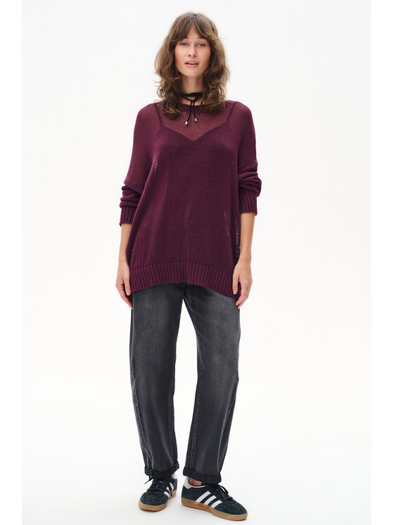 blue shadow blue shadow Sweter Fidżi Fioletowy Regular Fit